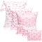 R HORSE 5Pcs Waterproof Baby Diaper Bag, Cute Pink Bow Wet Dry