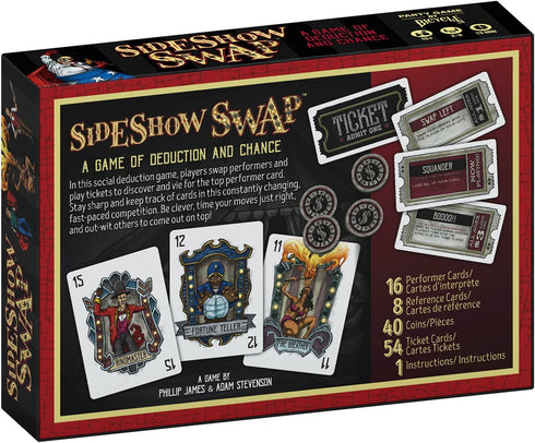 Bicycle Sideshow Swap - A Game of Deduction - Card Game - 2-8 Players - Ages 8+ , Black