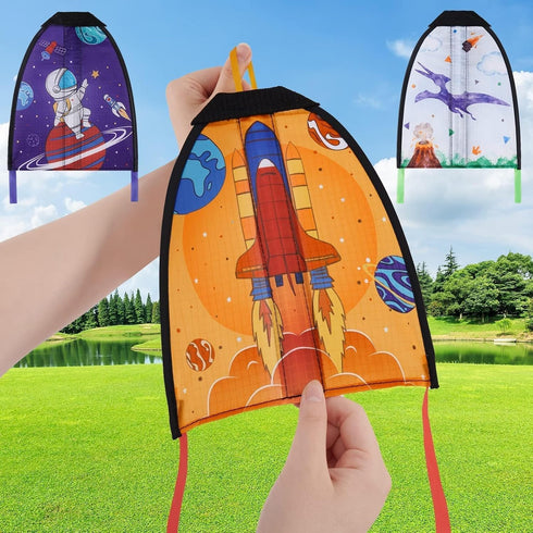 WERNNSAI 3 Pcs Mini Kites - Ejecting Beach Toys Gift for Kids Ages 4-18, Easy to Fly Waterproof Stringless Kites