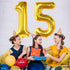 KatchOn Giant Gold Number 15 Balloons - 40 Inch Foil 15 Balloons for Birthday Party & Anniversary Decorations