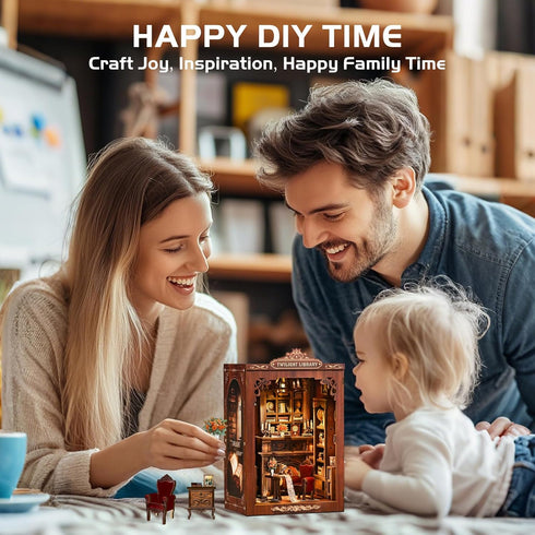 Sagiterra Teens3D Book Nook KitDIY Miniature Dollhouse Kit for Adults and Wooden Tiny House for Family