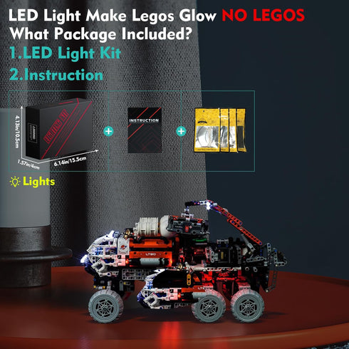 LED Light Kit for Lego Mars Crew Exploration Rover 42180, Creative Lighting Set Accessories (No Models)