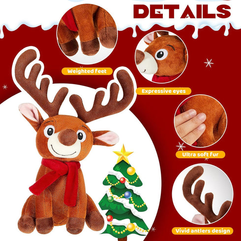 Poen 3 11 Inch Set Pcs Christmas Stuffed Animals Santa Claus Snowman Reindeer Plush Pillow, Christmas Plush Doll Toys