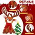 Poen 3 11 Inch Set Pcs Christmas Stuffed Animals Santa Claus Snowman Reindeer Plush Pillow, Christmas Plush Doll Toys