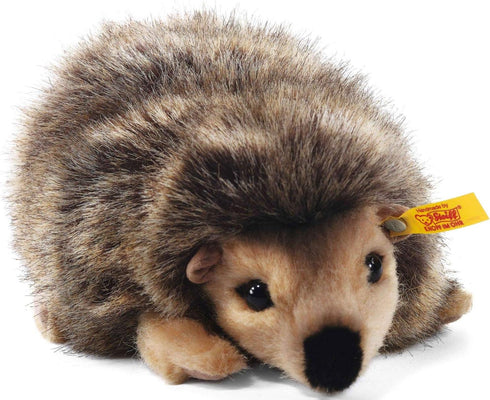 Steiff Joggi Hedgehog Stuffed Animal, Premium Plush Toy with Soft Woven Fur, Mottled Brown, Ages 3+