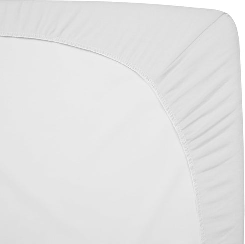 TL Care Supreme Mini Crib Sheet, 100% Natural Cotton Jersey Knit, White, 24" x 38", Soft Breathable