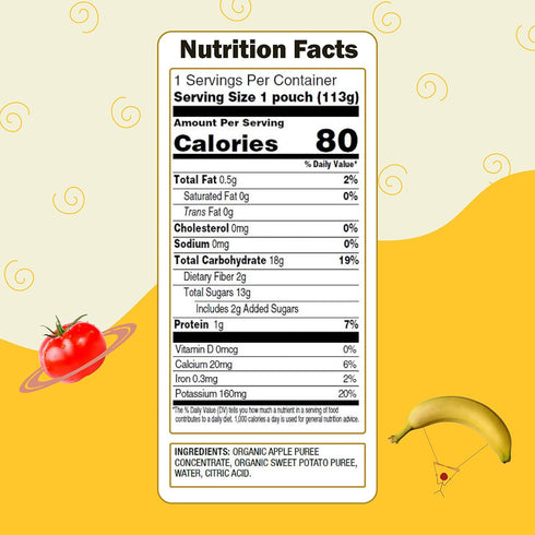 Earth's Best Organic Baby Food Pouches, Stage 2 Sweet Potato and Apple Puree, 4 oz Resealable Pouch (Pack of 12)