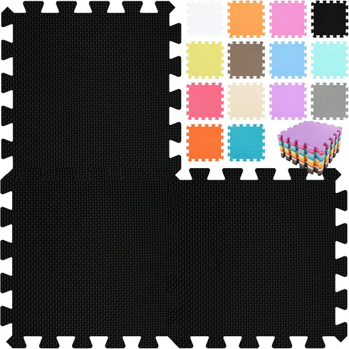 qqpp EVA Rubber 18 Tiles Interlocking Puzzle Foam Floor Mats - Baby