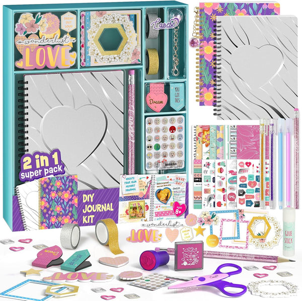 LAOESE 2-Pack DIY Journal Kit for Girls - Birthday Easter Gifts for