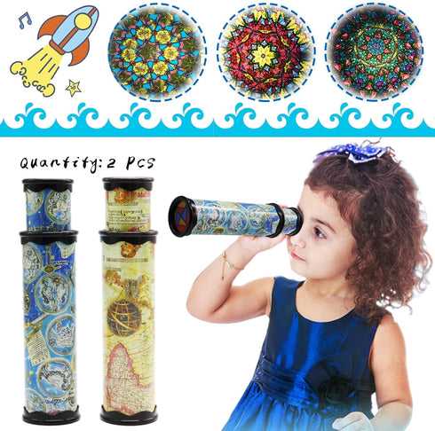 2 Pack Classic Kaleidoscope Toy, Magic Rotating Kaleidoscope, Educational Gift for Children