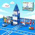54PCS Set, 3-5 5-7 8-10 AFUNX Magnetic Tiles, Airport Theme Building Blocks Magnet Building Blocks and STEM Preschool