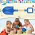 LNCOJOLM 16inch 3PCS Summer Beach Sand Shovels Toys for Kid Adult, Sturdy Long Wooden Spade Gardening Tool Kits Sand