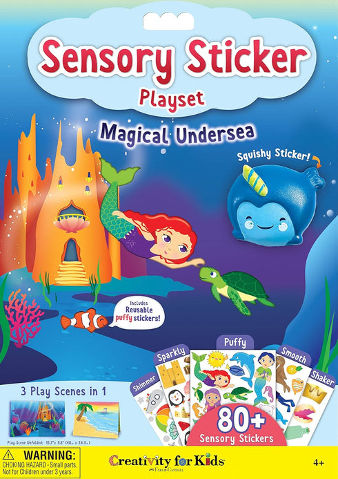 Creativity For Kids Sensory Sticker Playset, Magical Undersea Adventures, 50+ Sensory Stickers and Scenes