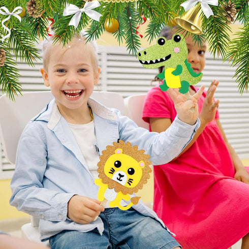 VKPI 6 Popstick Puppets Craft Kits for Kids, Foam Art Crafts Gift, Story Time Toys for Ages 4+, Birthday Party Supplies