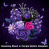 822 Set Gothic Black Purple Roses Bouquet - Pcs Building Blocks for Adults, Lego Compatible Flowers for Home Decor