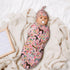 Horse Baby Stuff Gift for Girls - Soft Stretchy Pink Baby Swaddle Blanket Beanie Set for Baby Shower