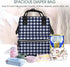 Qewfoju 1 Backpack Navy blue Gingham Pattern Diaper Bag Multifunctional Baby Bags for Baby Girls & Boys Large Capacity