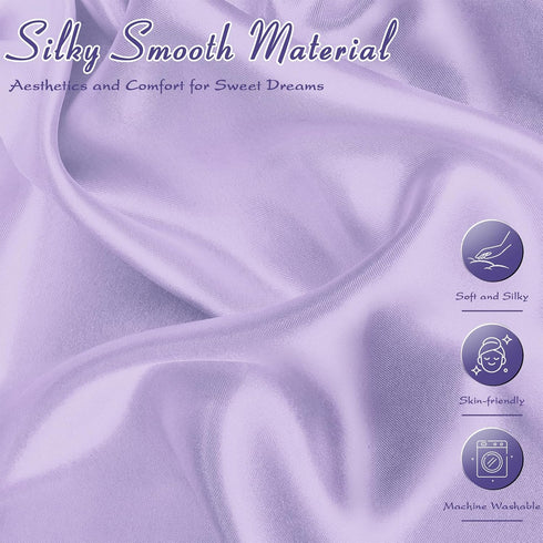 2 Pack, 28 52 8 Inch Entisn Satin Crib Sheets x x Soft Fitted Crib Mattress Sheets for Baby Girls, Light Purple Nursery