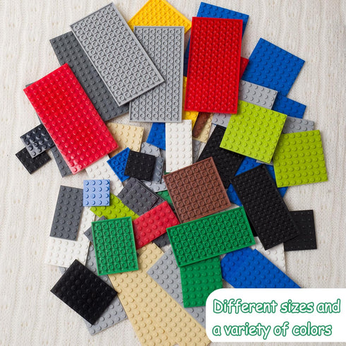 Classic Building Plate, 60pcs Random Mixed Colour Base Plates Compatible with Lego Parts