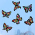 Outus 24 Sets 60 Butterfly Suncatchers Crafts Kit Butterfly Shaped Suncatchers with Pcs Colored Paper Stained Glass