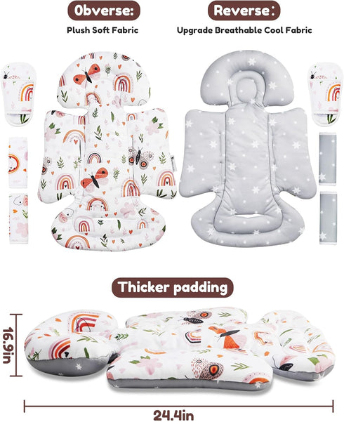 3 2-in-1 BOMOLOUR Infant Insert, Enlarged Head Support for Baby, Reversible Newborn Insert with Strap Covers, Baby