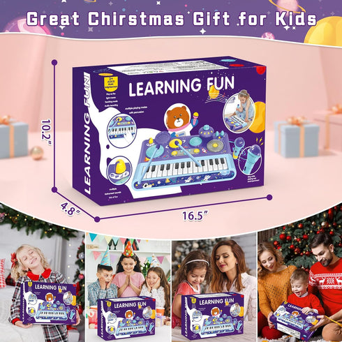 Set 1-3: 5 1 2-5 Mostop Kids Drum for Toddlers Toddler Musical Toys in Piano Keyboard Xylophone Drum with Microphone