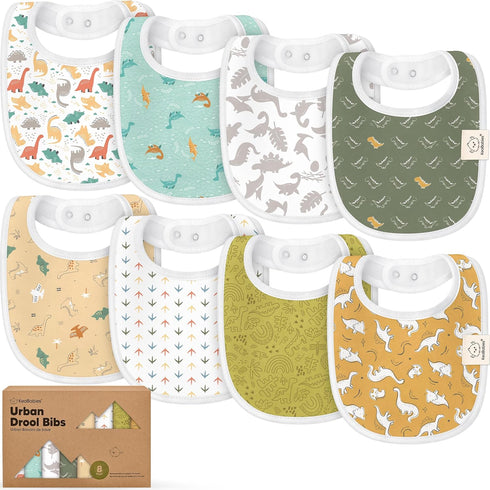 8-Pack Organic Baby Bibs for Boys, Girls - Soft Cotton Drooling and