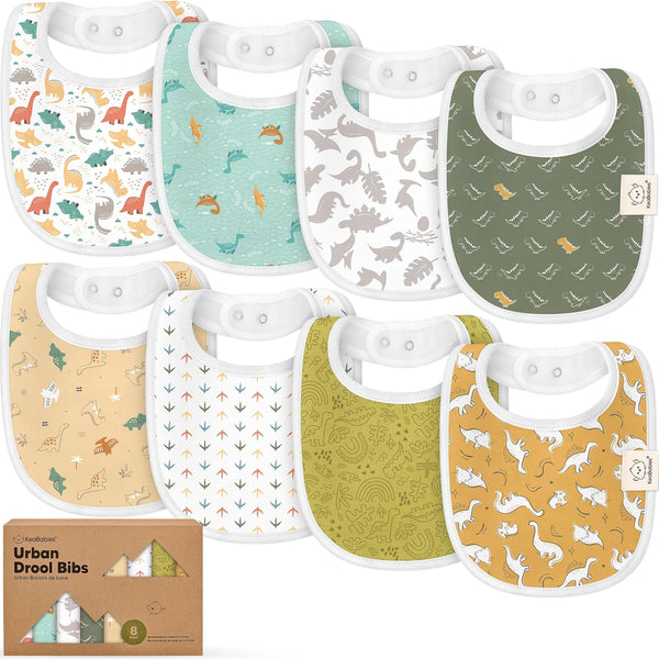 8-Pack Organic Baby Bibs for Boys, Girls - Soft Cotton Drooling and