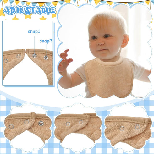 4 Pcs Baby Bibs Feeding Bib for Drooling and Teething, Comfy Neck Baby Bib with Padded Collar