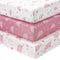 Baby Crib Sheets Girl, 3 Pack Toddler Bed Sheets Fitted for 52x28