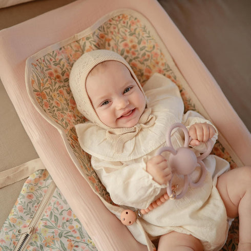 Set 3 mushie Water Repellent Changing Pad Liners | Made with Organic Cotton | of (Pastel Blooms Combo)
