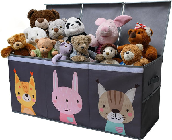 SoftOwl Extra Large Toy Storage Organizer with Lid - Sturdy, Collapsible Toy