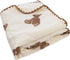 Baby Blanket Double Layer Cotton Muslin Thick Quilt, Neutral 40x40Inch Soft Throw Blanket Bear Pattern