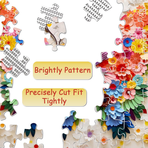PPuzzling 1000 Butterfly Puzzles for Adults Pieces, Challenging Colorful Flower Butterflies Puzzles with Paper Art