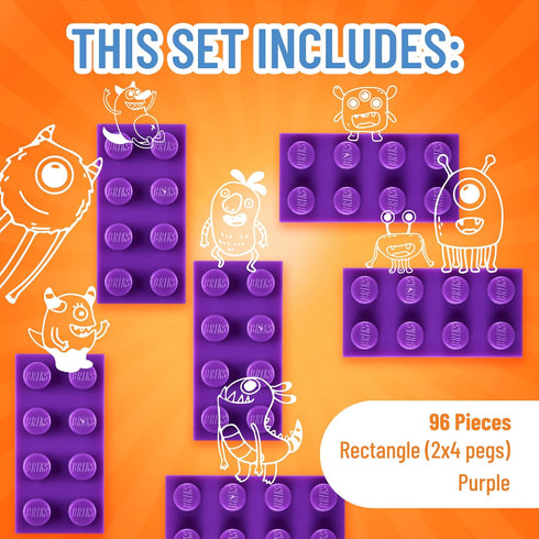 Strictly Briks Classic Bricks Starter Kit - Purple, 96 Pieces, 2x4 Studs, Building Creative Play Set for Ages 3 and Up