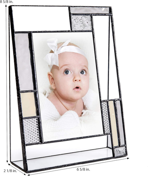 4x6 392-46V EP629 (4x6 Personalized Baby Picture Frame Grey and Yellow Engraved Glass Photo Nursery decor Newborn Gift