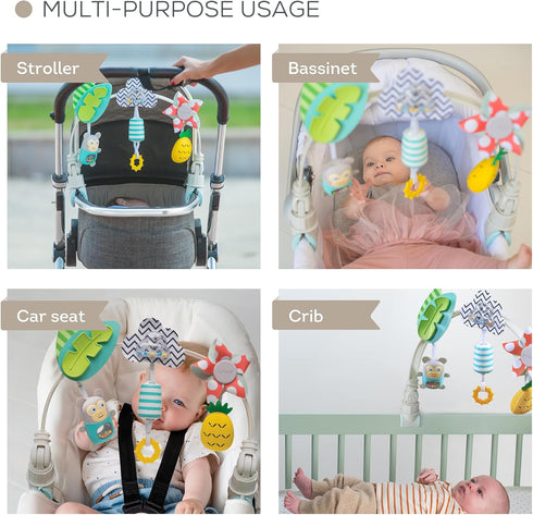 Taf Toys Tropical Arch Adjustable Infant Car Seat & Stroller Toy for Infant & Toddlers, Stroller Arch, Baby Crib Toys