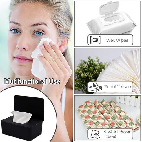 3 Pack NOVWANG Baby Wipes Dispenser Wipe Holder with Lids, Keeps Wipes Fresh, Refillable Wipes Container with Sealing