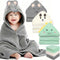 Sublaga 12 Pcs Baby Towels and Washcloths Set, Hooded Baby Towel, Soft and