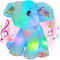 BSTAOFY 12‘’ Musical Light Up Elephant Plush Toy, Blue LED Stuffed Animal Nightlight for Kids Birthday