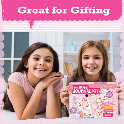 jackinthebox DIY Journal for Girls Ages 8-12 | 242 PCS | Scrapbook Kit | Tween Girls Gifts | Girls Journal Kit | Includes 10 fun guided spreads | Journaling Kit | Gifts for 8 9 10 11 12 year old girls by jackinthebox