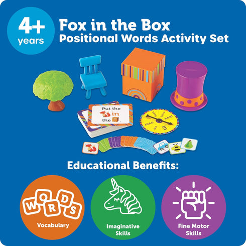 Set Learning Resources Fox in The Box Position Word Activity - Kids Board Spelling Educational Games, Vocabulary