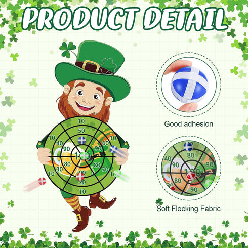 Seenelling Set 23.6 31.5in 6 St Patricks Day Games Large x Dart Board Games with Sticky Balls Irish Party for Adults