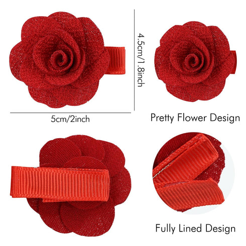inSowni 12 Pack Flower Alligator Hair Clips Barrettes Fully Lined for Infants Baby Girls Toddlers Kids