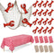 Silipull 24pcs Crab Boil Party Supplies Includes Crab Balloons Red and White Checked
