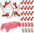 Silipull 24pcs Crab Boil Party Supplies Includes Crab Balloons Red and White Checked