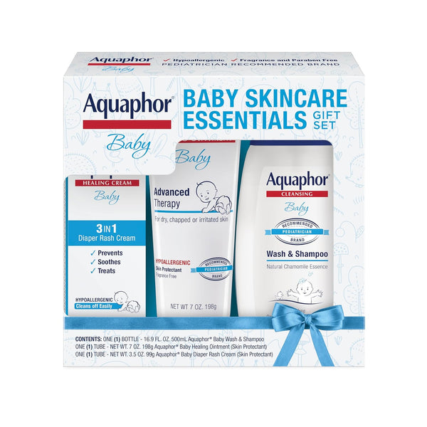 Aquaphor Baby Skin Care Essentials Gift Set with Baby Wash and Shampoo