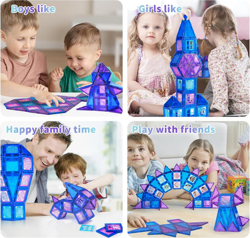 MAGBLOCK 102pcs Magnetic Tiles Frozen Magnet Building for 3-8 Years Old Girls Birthday Gifts