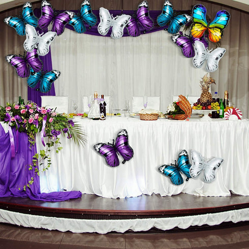 Sumind 10 Pcs Butterfly Balloons, Helium Foil Balloon Kit for Butterfly Party Supplies and Birthday Decoration