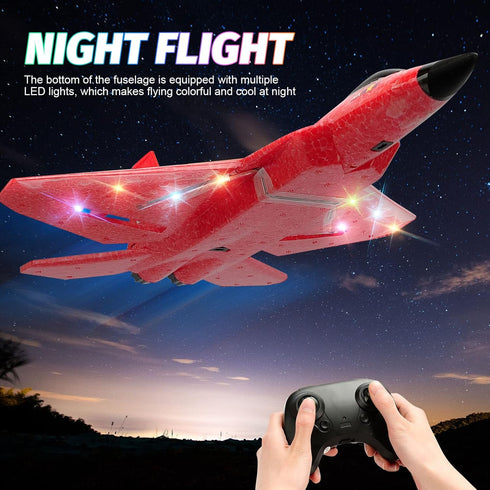 RC Plane, F22 RC Airplane Fighter Ready to Fly, 2.4Ghz 2 Channel Remote Control Plane for Kids Beginners
